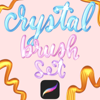 Procreate用ブラシ8種　クリスタルペンセット