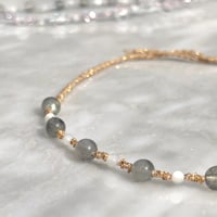 ミサンガ風天然石ブレスレット
