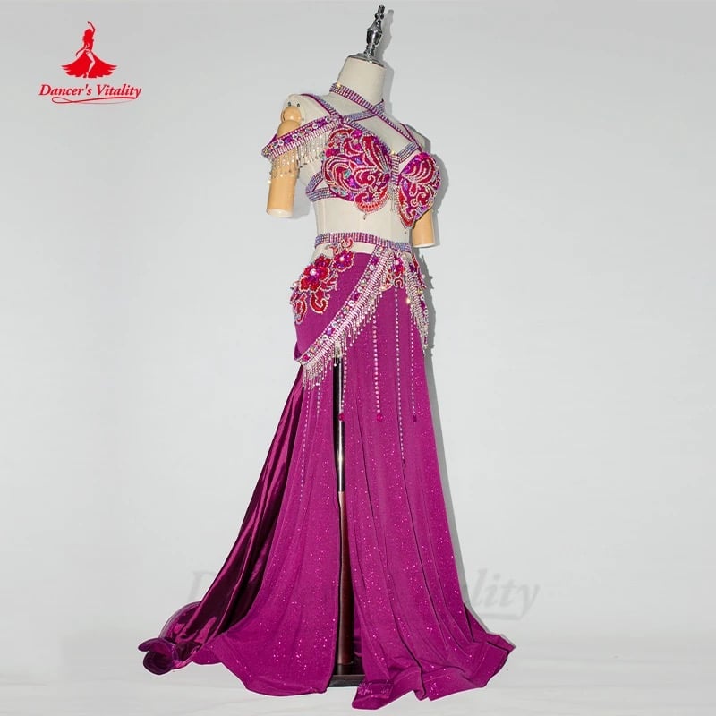 ベリーダンス衣装 オリエンタル衣装 セットアップ 豪華 オーダーメイド 新品未使用タグ付きベリーダンス衣装 オリエンタル セットアップ