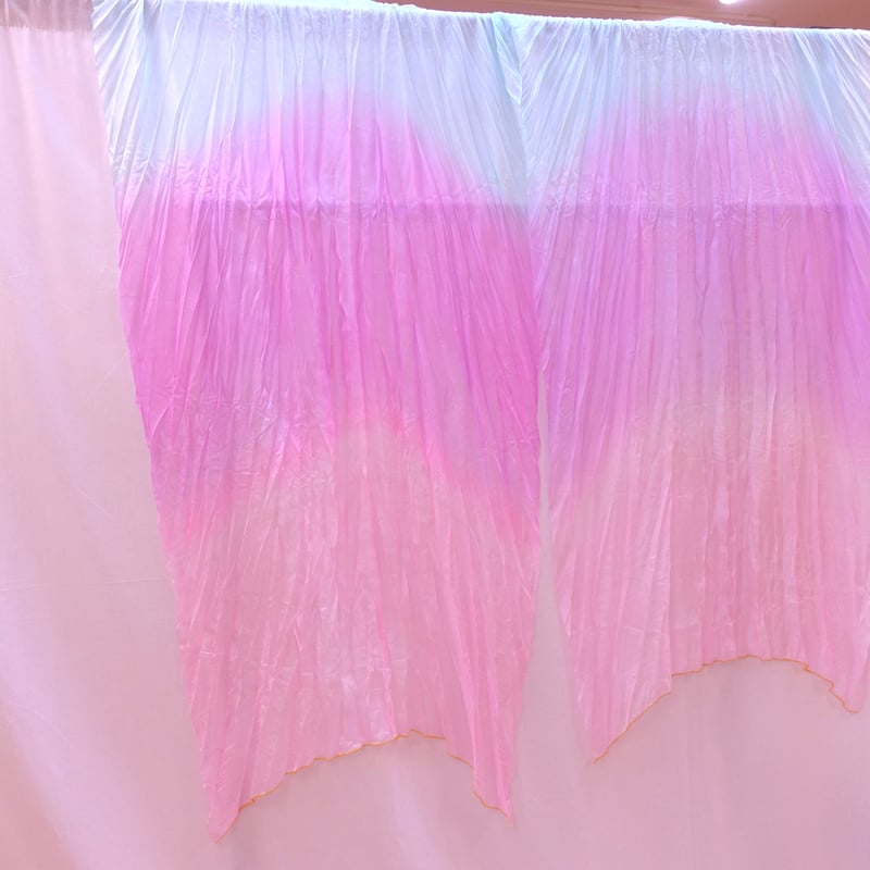 【新品】シルク100%両手！ビッグフラッターファンベール★パステル シルク100%両手！ビッグフラッターファンベール☆パステル