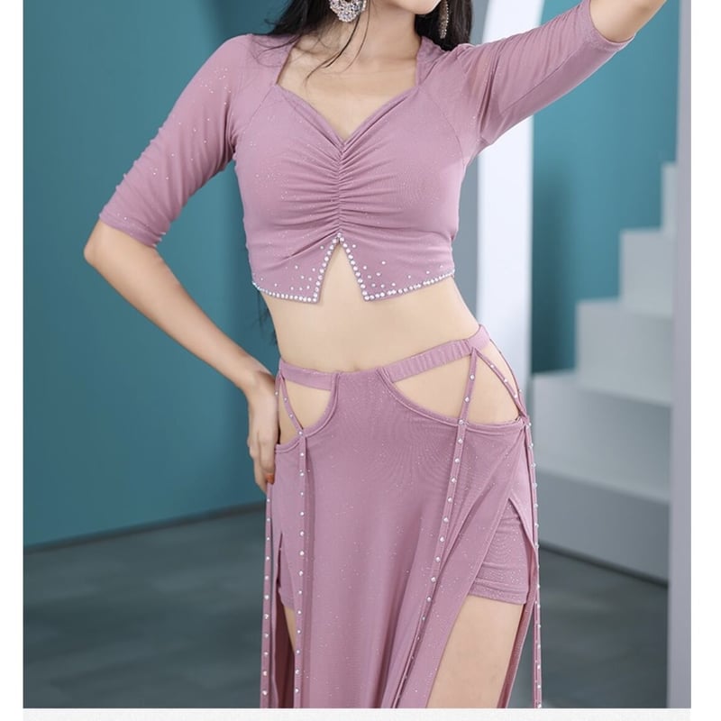 ベリーダンスセットアップ ピンクと紫 衣装 ☆新品☆ベリーダンス衣装