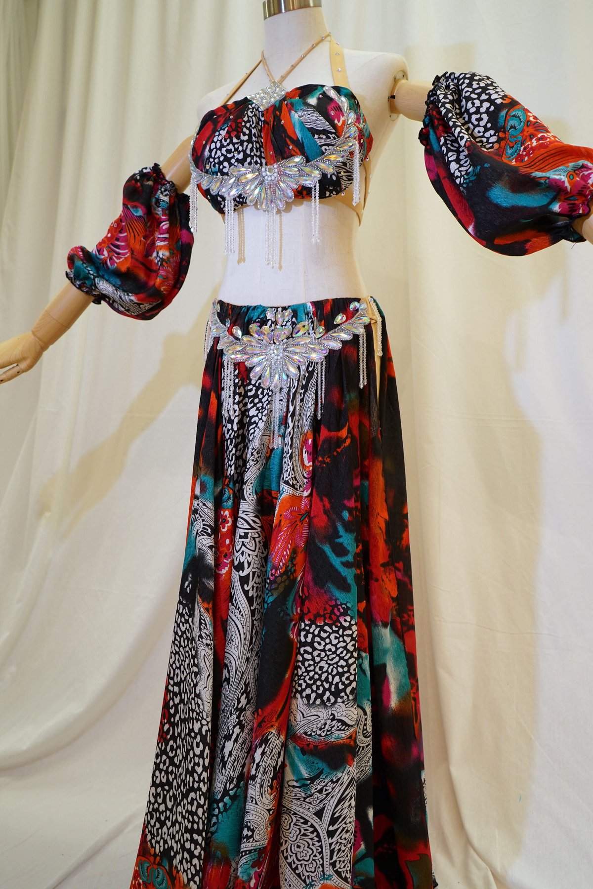 ベリーダンス コスチューム 取り外し可能なアーム付 ベリーダンス コスチューム 取り外し可能なアーム付