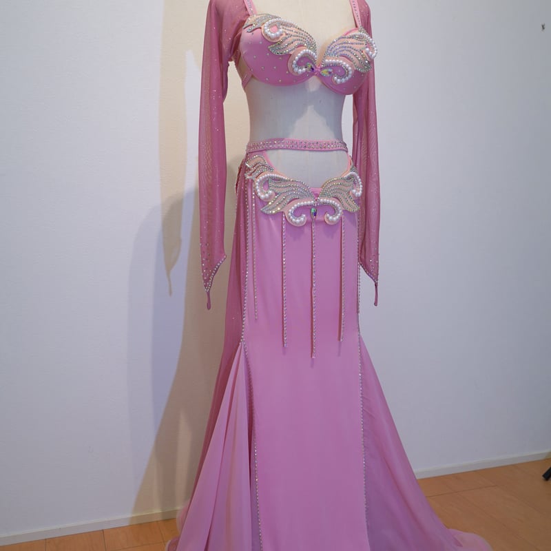 即日発送】 マーメイドスカート 袖付き チェーンベルト ベリーダンス