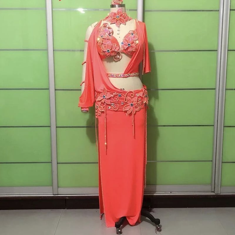 バラディドレス　ベリーダンス セットアップ 赤 バラディドレス ベリーダンス セットアップ 赤 バラディドレス