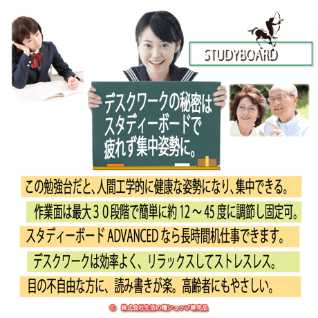 スタディ―ボード・アドバンスド　集中デスクワーク台　送料無料　受験勉強やデスクワークに