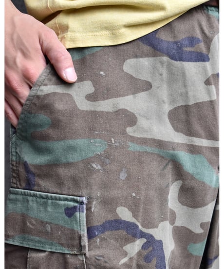Used Us Army Combat Trouser Cut Off Woodland Camo 03-185
