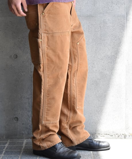 Used Carhartt Duck Double Knee Carpenter Pants Brown "Made in USA" 03-129