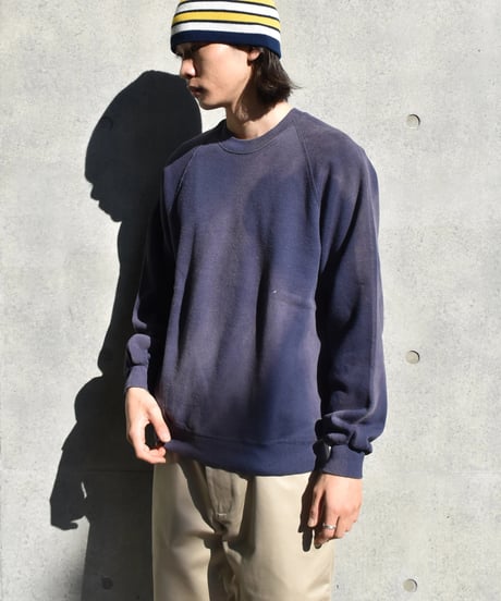 Used Jerzees Raglan Sleeve Sun Fade Sweat Shirts Navy 04-328