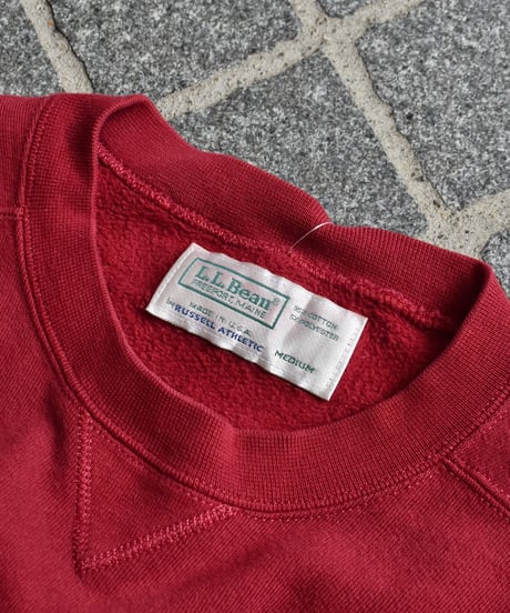 90s L.L.Bean×Russell Athletic Crew Neck Sweat Red "Made in USA"  04-425