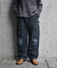 Used Carhartt Duck Double Knee Carpenter Pants Black "Made in USA" 03-135