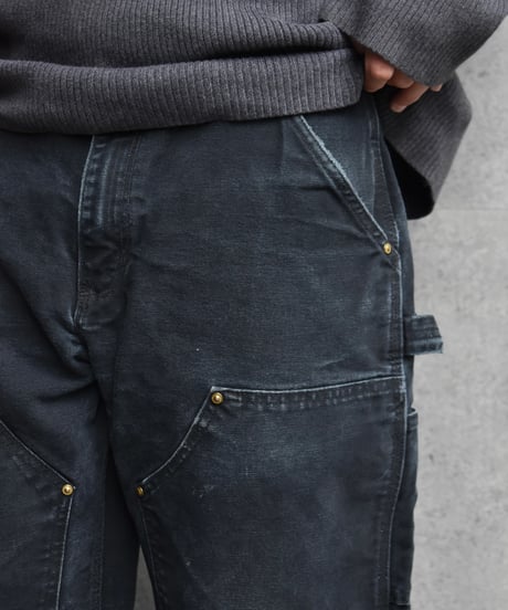 Used Carhartt Duck Double Knee Carpenter Pants Black "Made in USA" 03-135