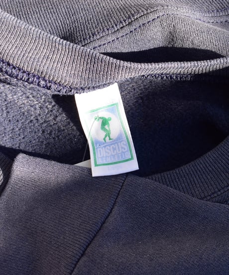 Used Discus Sun Fade Raglan Sleeve Blank Sweat Shirt Navy 04-376