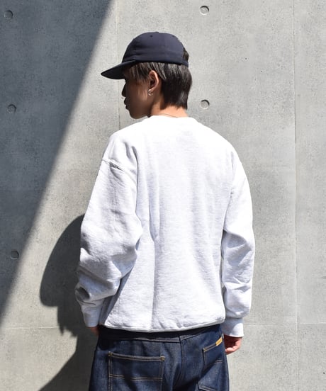 90s Used Marithe francois Girbaud Crew Neck Sweat Shirts Ash Grey "Made in USA" 04-418