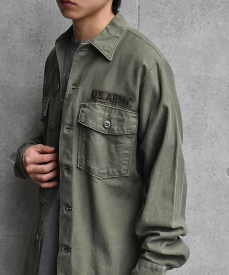 70s U.S Army Cotton Sateen OG 107 Utility Shirt 05-046