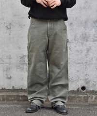 Used Carhartt Duck Carpenter Pants Cut Off Moss Green 03-103