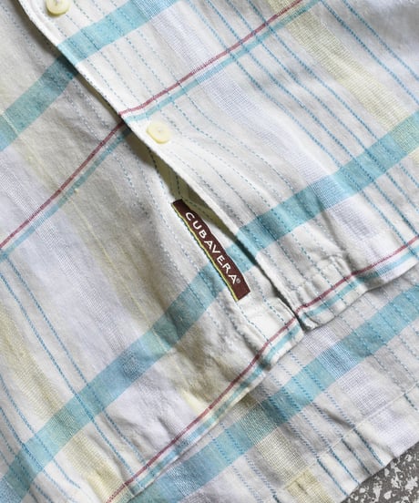Used Cubavera S/S Plaid Shirt 05-086