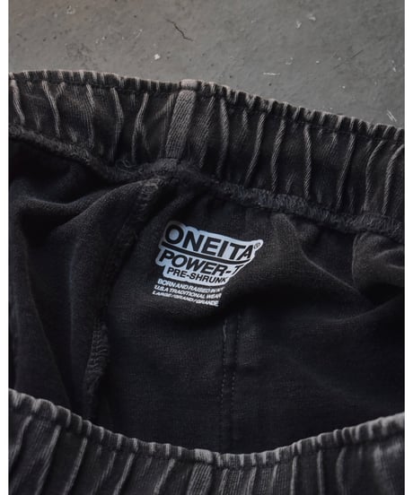 ONEITA 13oz Heavy Weight Chemical Wash Sweat Pants -Chemical Black