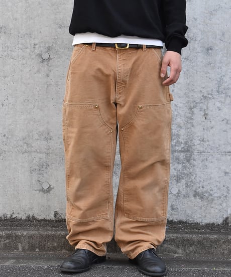 Used Carhartt Duck Double Knee Carpenter Pants Aged Brown Made in USA 03-101
