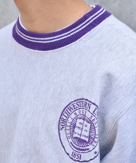 90s Used Champion Reverse Weave Sweat Shirt "Northwestern University" Made in USA04-450