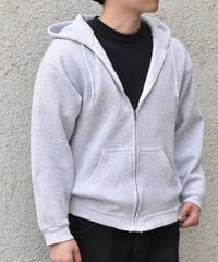 Used Honors Zip Sweat Hoodie Ash Grey Made in USA 04-397