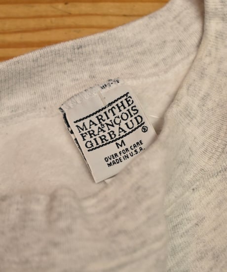 90s Used Marithe francois Girbaud Crew Neck Sweat Shirts Ash Grey "Made in USA" 04-418