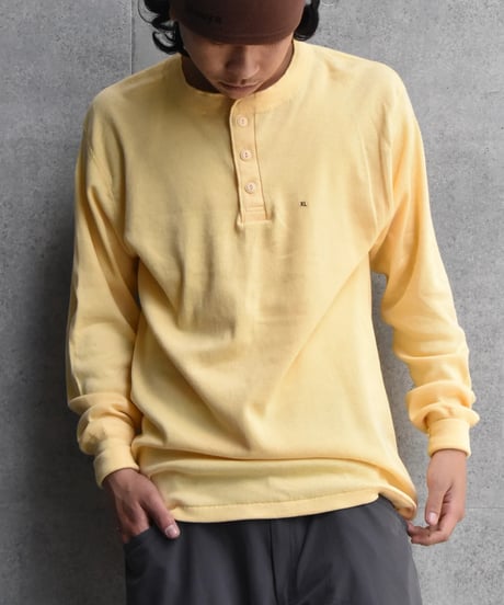 Deadstock Gap Henry Neck Long Sleeve T-Shirts "Made in USA" 04-482