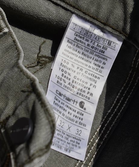 Used Carhartt FR Duck Carpenter Pants Moss Green 03-112