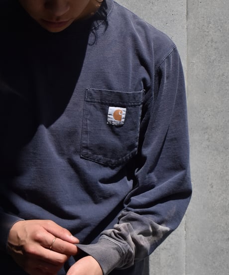 Used Carhartt Sun Fade Long Sleeve Tee Navy 04-451