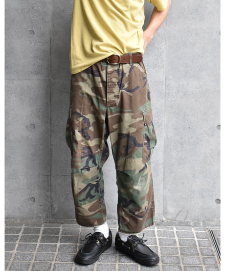 Used Us Army Combat Trouser Cut Off Woodland Camo 03-185
