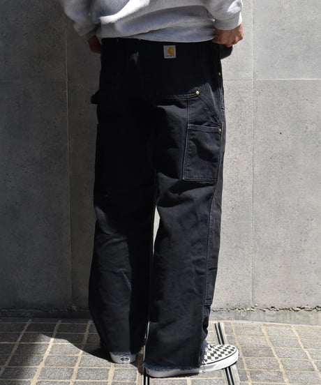 Used Carhartt Duck Double Knee Carpenter Pants Black "Made in USA" 03-109