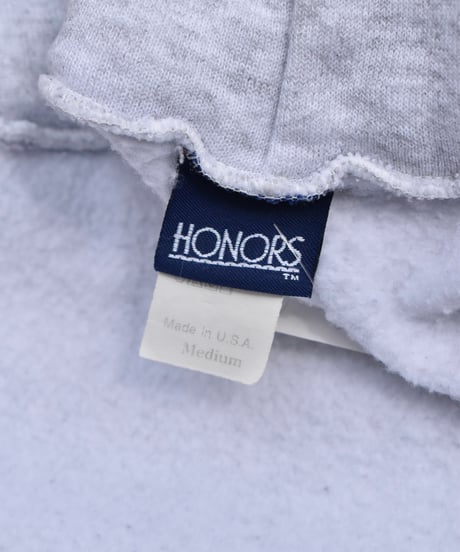 Used Honors Zip Sweat Hoodie Ash Grey Made in USA 04-397
