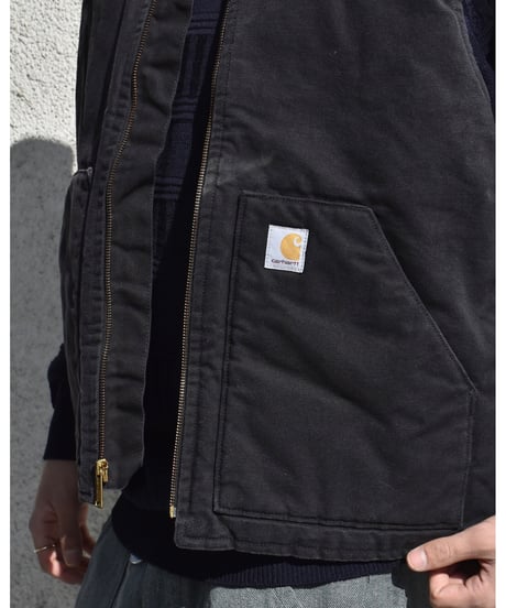 Used Carhartt Duck Vest Aged Black 02-101
