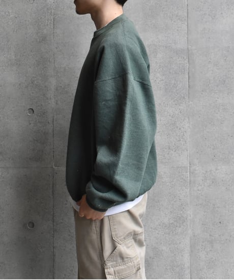 90s Russell Athletic Crew Neck Sweat Fade Green "Made in USA" 04-432