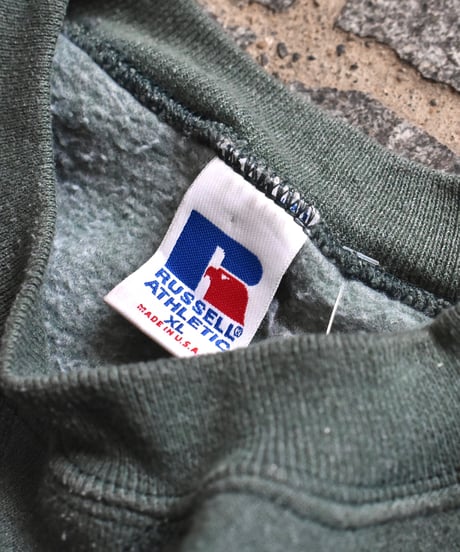 90s Russell Athletic Crew Neck Sweat Fade Green "Made in USA" 04-432