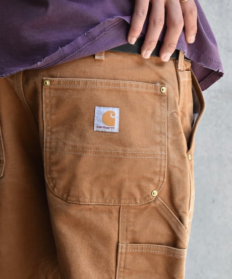 Used Carhartt Duck Double Knee Carpenter Pants Brown "Made in USA" 03-129
