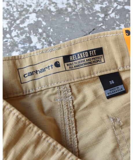 Used Carhartt Relaxed Fit Ripstop Cargo Shorts - Mustard 03-120