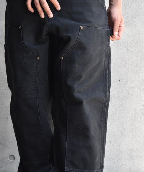 Used Carhartt Duck Double Knee Carpenter Pants Black "Made in Mexico" 03-127