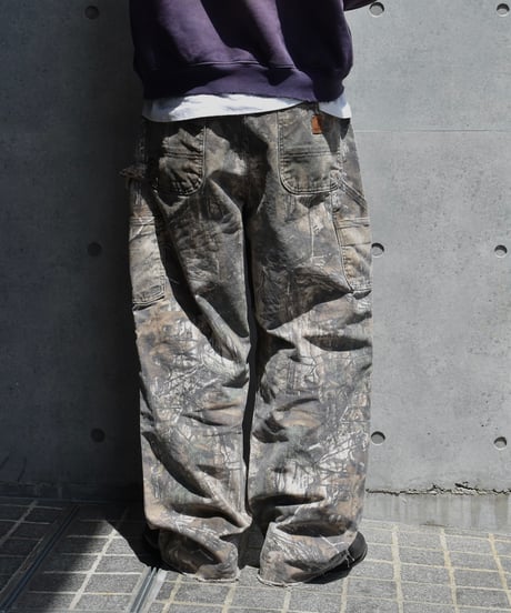 Used Carhartt Duck Carpenter Pants Real Tree Camo "Made in USA" 03-110
