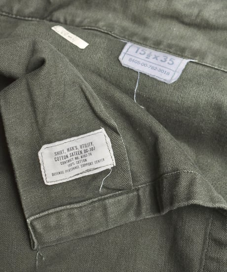 70s U.S Army Cotton Sateen OG 107 Utility Shirt 05-046