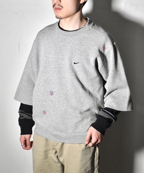 Used Nike Crew Neck Short Sleeve Sweat Grey "Made in USA" 04-440