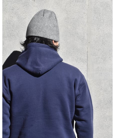 Used Russell Athletic Double Face Sweat Hoodie Navy Made in USA 04-365