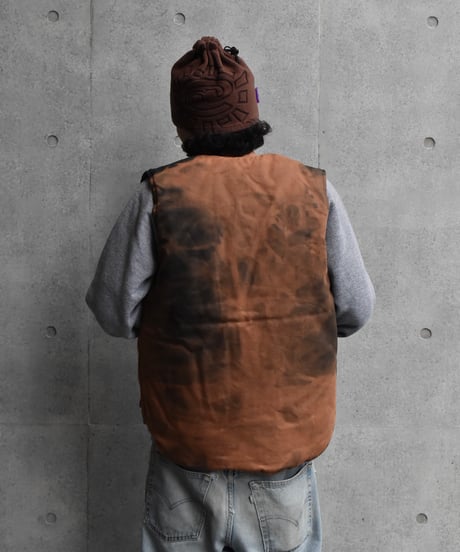 Bleached Carhartt Duck Vest Cut Off Ribs  02-159