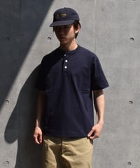 Health Knit Max Weight Henry Neck T-Shirts Navy
