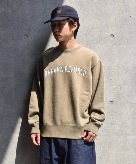 Used Banana Repubric Crew Neck Sweat Shirt Khaki "Made in USA" 04-419