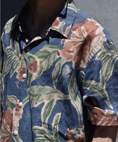 90s Used Polo Ralph Lauren Cotton/Linen Open Collar Shirt "Vintage Camp" 05-050