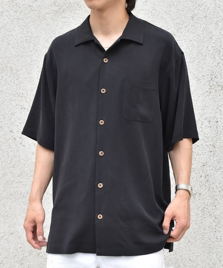 Deadstock Tommy Bahama S/S Silk Shirt Black 05-092