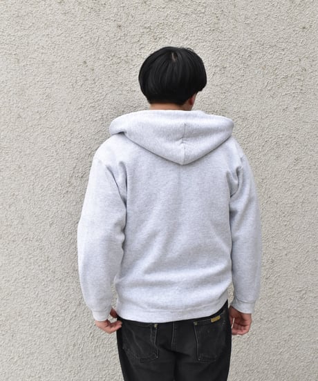 Used Honors Zip Sweat Hoodie Ash Grey Made in USA 04-397