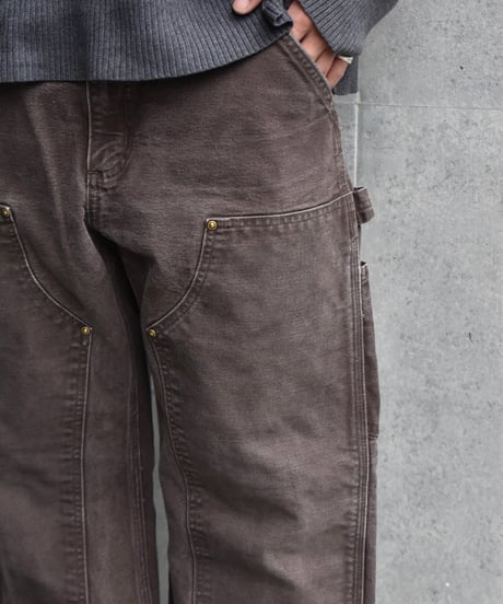 Used Carhartt Duck Double Knee Carpenter Pants Brown "Made in Mexico" 03-136