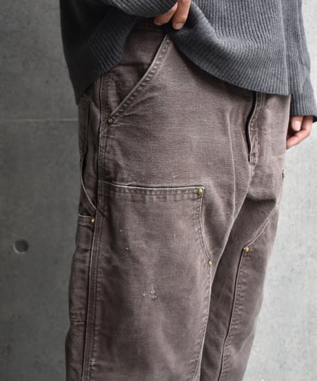 Used Carhartt Duck Double Knee Carpenter Pants Brown "Made in Mexico" 03-136