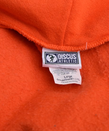 Used Discus Athletic Zip Sweat Hoodie Orange 04-394